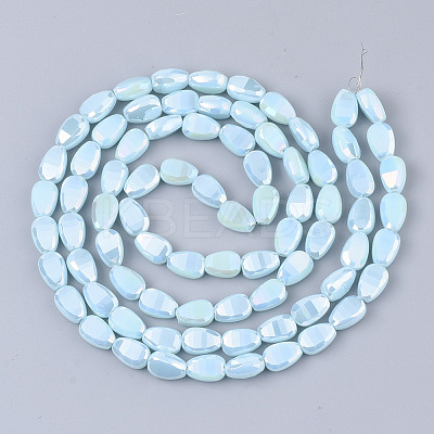 Electroplate Opaque Solid Color Glass Beads Strands EGLA-T020-02D-1