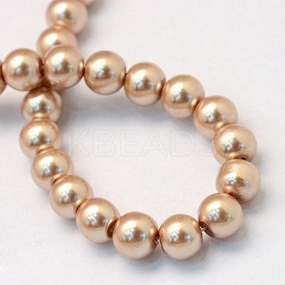 Baking Paint Pearlized Glass Pearl Round Bead Strands HY-Q003-6mm-11-1