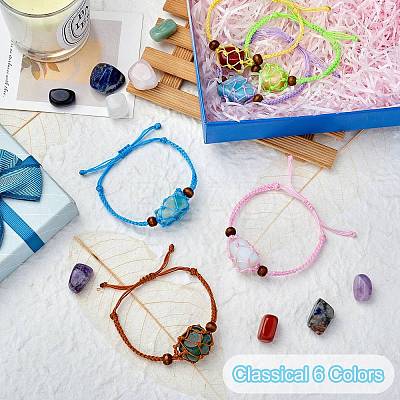 12Pcs Adjustable Braided Nylon Cord Macrame Pouch Bracelet Making AJEW-SW00010-04-1