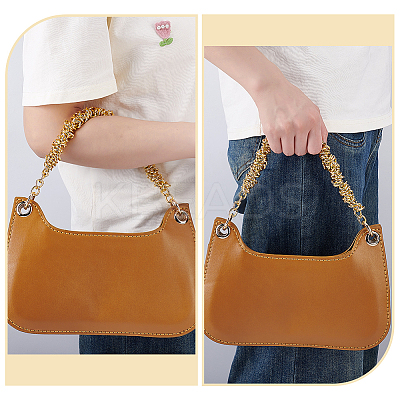 Zinc Alloy Twisted Ring Chain Bag Handles FIND-WH0436-47G-1