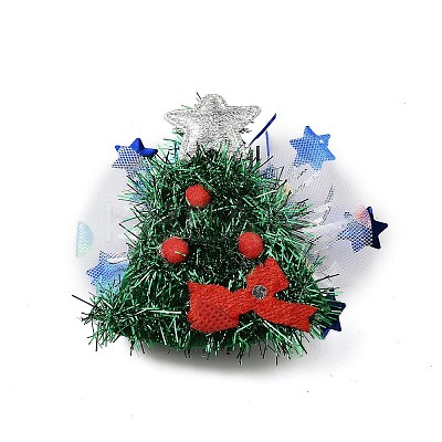 Christmas Theme Glitter Felt Fabric Alligator Hair Clip LS-PHAR-U002-01E-1