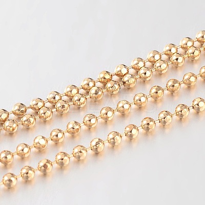 Brass Faceted Ball Chains KK-L127-05LG-1