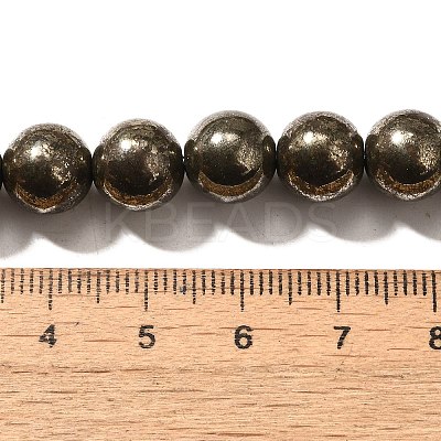 Natural Pyrite Beads Strands G-H059-A01-03-1