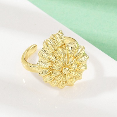 Ocean Theme Brass Cuff Rings RJEW-C135-01G-05-1