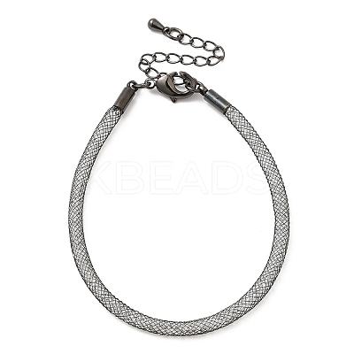 Brass Mesh Chain Bracelets for Women DIY-B066-02G-03-1
