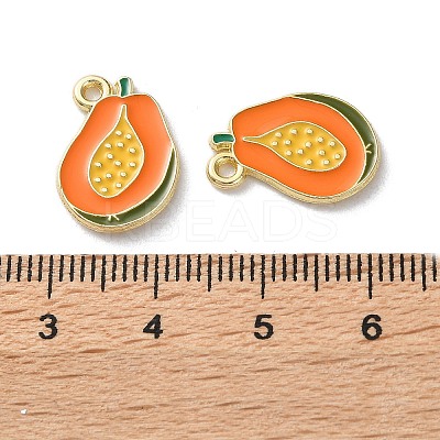 Fruit Alloy Enamel Charms PALLOY-S058-01LG-30-1