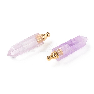 Faceted Natural Amethyst Pointed Pendants G-H252-F01-1