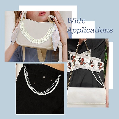 4Pcs 4 Styles Zinc Alloy and ABS Pearl Chains FIND-CJ0004-48-1