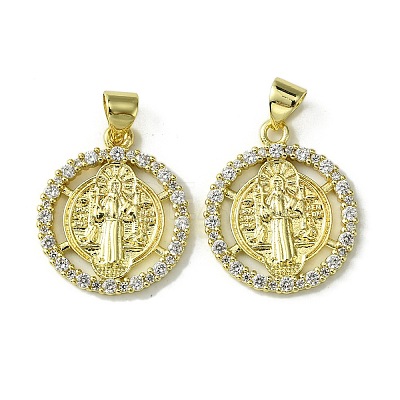 Brass Micro Pave Cubic Zirconia Pendants KK-H472-53D-G-1