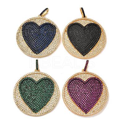 Brass Micro Pave Cubic Zirconia Pendants KK-U076-15G-1