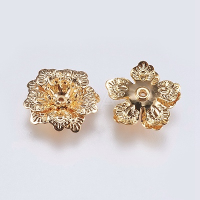 5-Petal Brass Bead Caps LS-KK-F740-50G-1