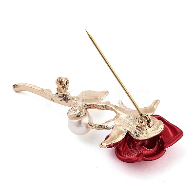 Valentine's Day Rose Zinc Alloy Crystal Rhinestone Brooches LS-JEWB-I031-02B-1