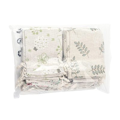 24Pcs 6 Colors Polycotton(Polyester Cotton) Packing Pouches Drawstring Bags ABAG-FS0001-12-1