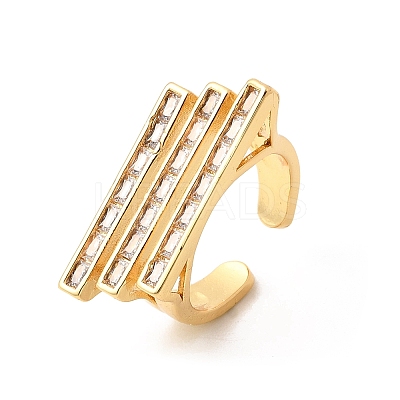 Brass Micro Pave Cubic Zirconia Cuff Rings for Women RJEW-K312-01B-G-1