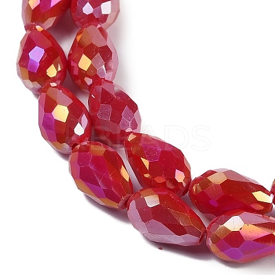 Opaque Solid Color Electroplate Glass Beads Strands EGLA-N013-P6mm-B07-1