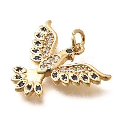 Brass Micro Pave Cubic Zirconia Pendants KK-B128-12G-01-1