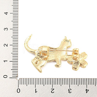Alloy Rhinestone Brooches JEWB-P023-03G-1