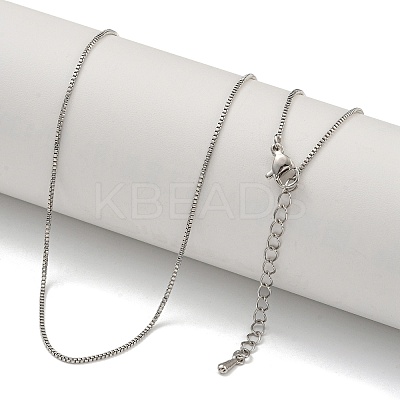 Brass Box Chain Necklaces for Women NJEW-U011-05P-1
