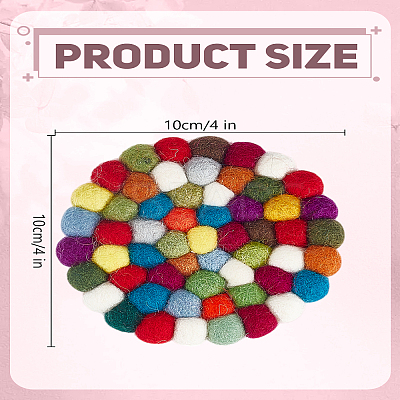 1Pc Round Wool Felt Ball Coasters AJEW-LP0005-94-1
