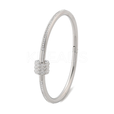 304 Stainless Steel Rhinestone Bangles for Women BJEW-Z092-04P-1