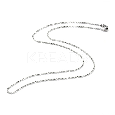 Non-Tarnish 304 Stainless Steel Rope Chain Necklaces NJEW-I245-01A-P-1