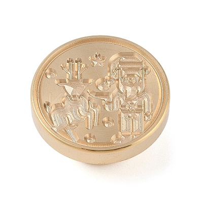 Christmas Series Wax Seal Brass Stamp Head LS-AJEW-Z031-04G-05-1