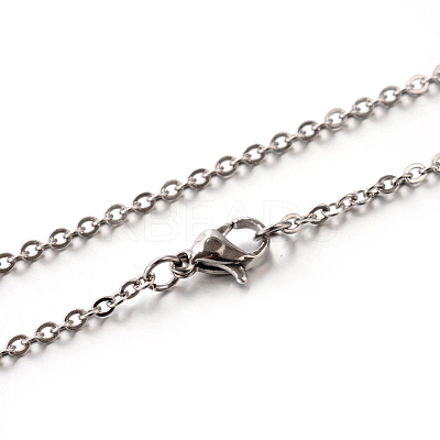 Tarnish Resistant 304 Stainless Steel Cable Chain Necklace STAS-M174-026P-1