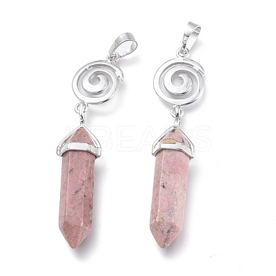 Natural Rhodonite Pointed Big Pendants G-D0021-01P-19-1