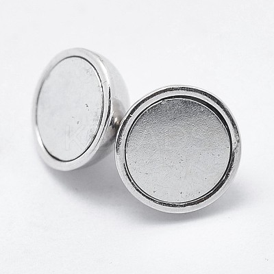 Anti-Tarnish Rhodium Plated 925 Sterling Silver Magnetic Clasps X-STER-F037-098P-8mm-1