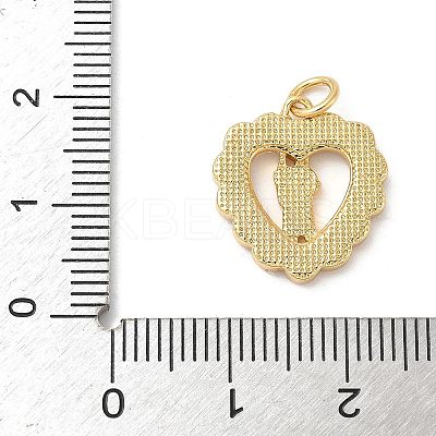 Brass Pave Natural White Shell Religion Pendants KK-S522-23G-B-1