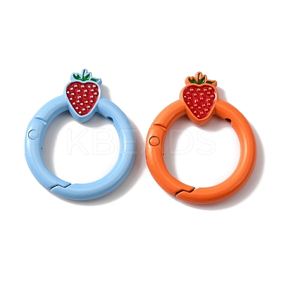 Spray Painted Alloy Spring Gate Rings PALLOY-R141-04-1