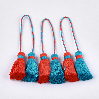 Polycotton(Polyester Cotton) Tassel Big Pendant Decorations X-FIND-S302-01S-1