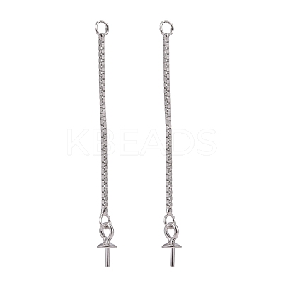 Anti-Tarnish Trendy Rhodium Plated 925 Sterling Silver Ear Threads STER-M088-26C-1