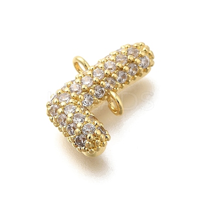 Brass Micro Pave Cubic Zirconia Letter Links KK-I717-04L-1