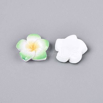 Plumeria Flower Opaque Resin Cabochons CRES-T025-30G-02-1