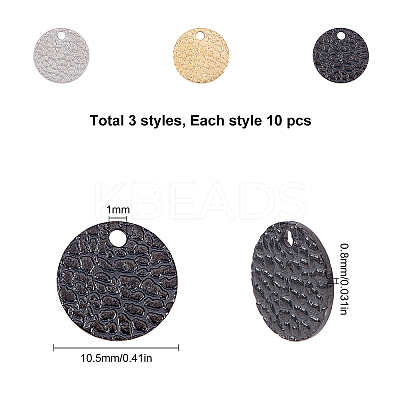 PVD Vacuum Plating 304 Stainless Steel Charms STAS-SC0001-59A-1