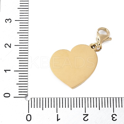 304 Stainless Steel Heart with Mother and Son Pendant Decoration STAS-S165-16G-1