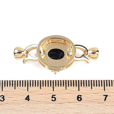 Brass Micro Pave Clear Cubic Zirconia Fold Over Clasps KK-U043-55G-1