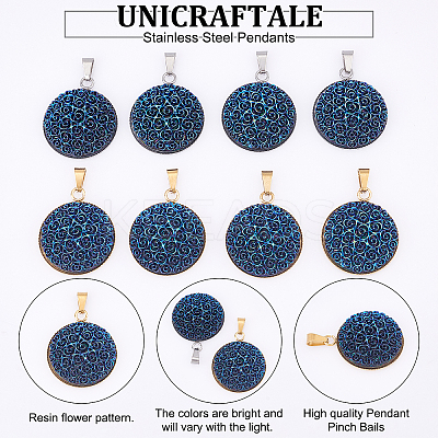 20Pcs 2 Colors 304 Stainless Steel Pendants STAS-UN0037-87-1