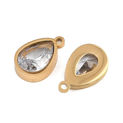 Plated 304 Stainless Steel & Glass Pendants GL-CBA5A59-01G-1