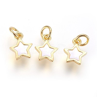 Enamel Brass Charms KK-G364-18G-01-1