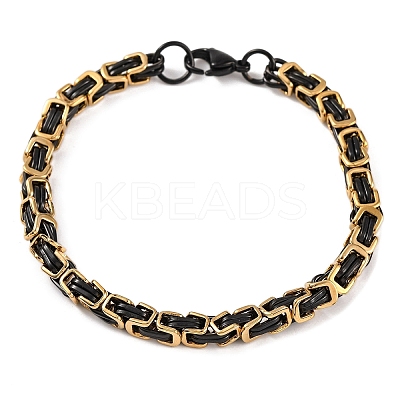 201 Stainless Steel Byzantine Chain Bracelets BJEW-B078-62EB-1