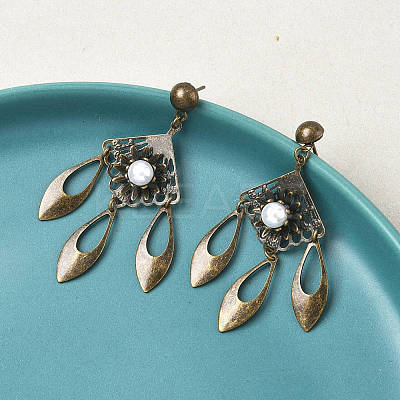 Electroplated Brass Chandelier Earrings EJEW-Z129-17AB-1