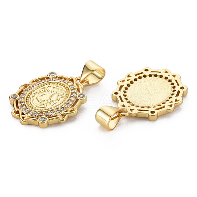 Brass Micro Pave Cubic Zirconia Pendants KK-Q252-059-NF-1
