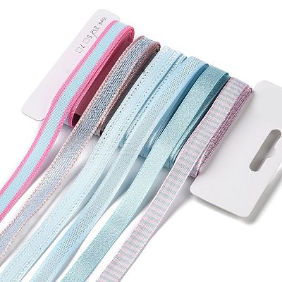 18 Yards 6 Styles Polyester Ribbon SRIB-Q022-C01-1