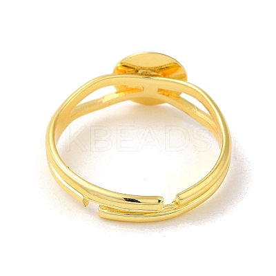 Rack Plating Adjustable Brass Plain Pad Ring Settings KK-K277-02G-1