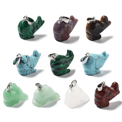 Natural & Synthetic Mixed Gemstone Pendants G-B068-03P-1