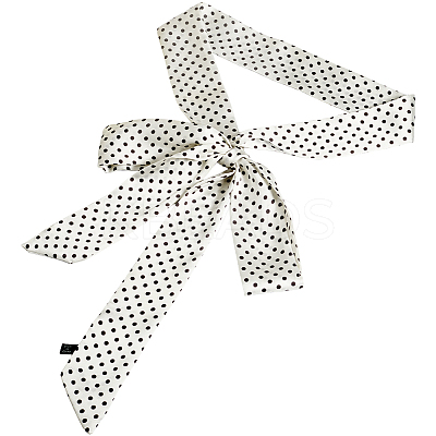 Polka Dot Pattern Polyester Long Silk Scarf for Women Girls AJEW-WH20042-79A-1