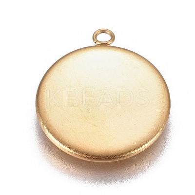 Ion Plating(IP) 304 Stainless Steel Pendant Cabochon Settings STAS-G127-13-16mm-G-1