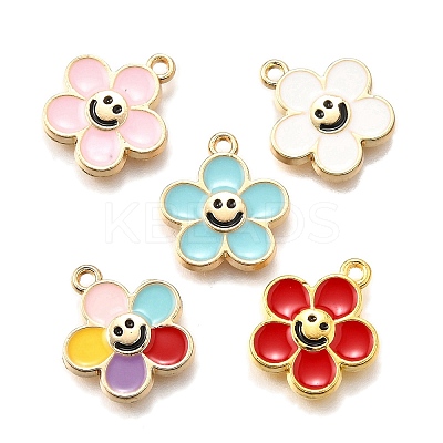 10Pcs 5 Styles Alloy Enamel Pendants ENAM-FP0002-45-1